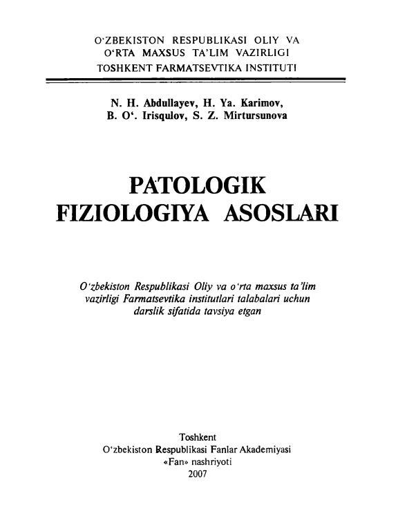 Patologik fiziologiya asoslari