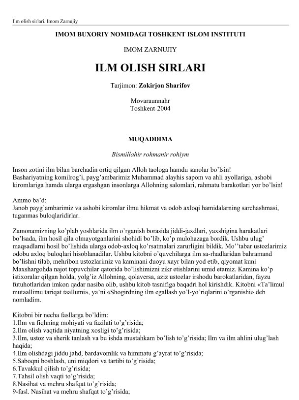 Ilm olish sirlari