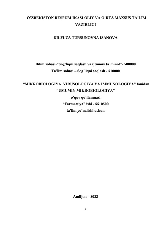 Umumiy mikrobiologiya