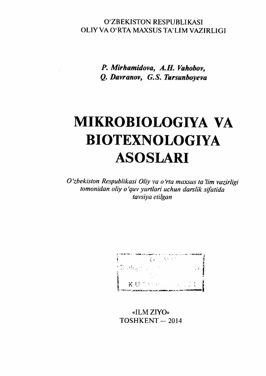 Mikrobiologiya va biotexnologiya asoslari