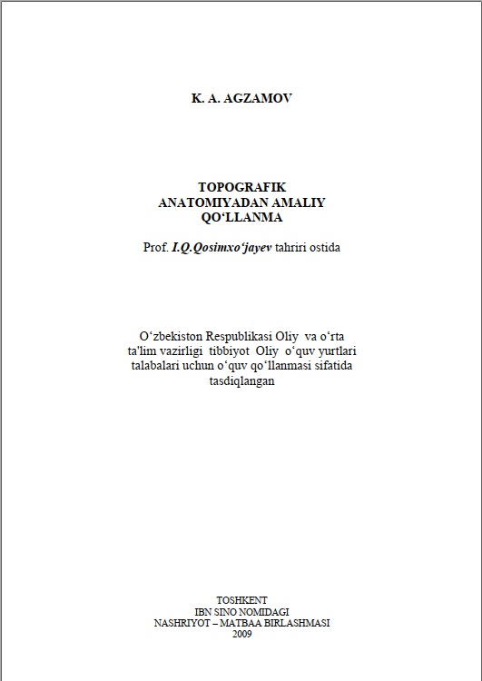 Topografik anatomiyadan amaliy qo'llanma