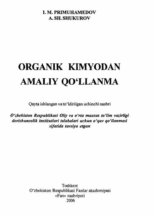 Organik kimyodan amaliy qo'llanma