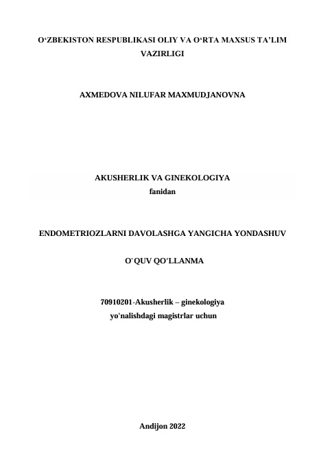 Endometriozlarni davolashga yangicha yondashuv