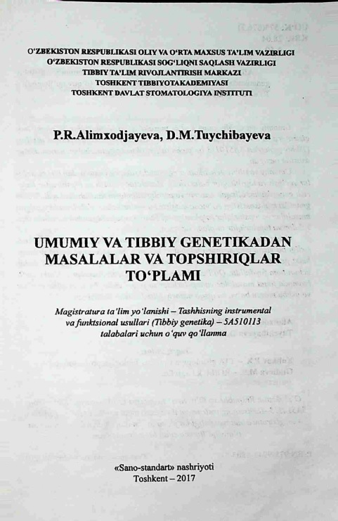 Umumiy va tibbiy genetikadan masalalar va topshiriqlar to'plami