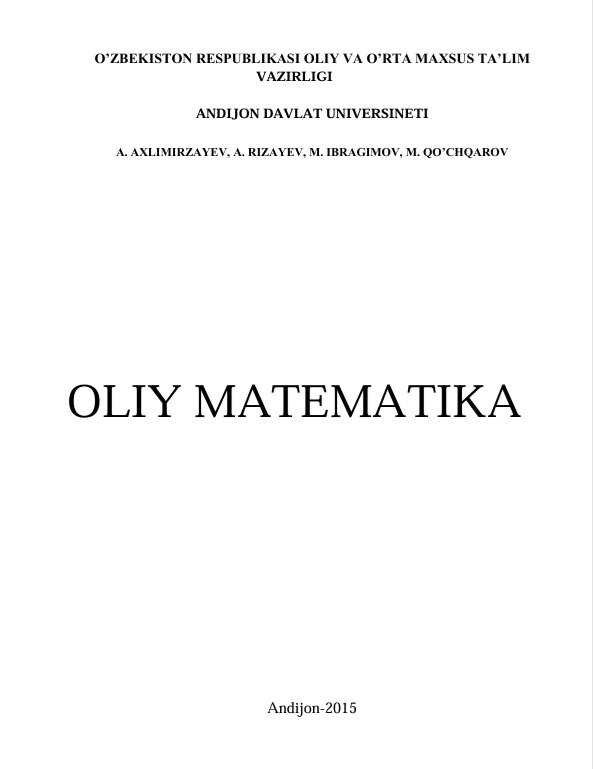 Oliy matematika