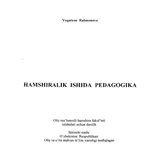 Hamshiralik ishida pedagogika