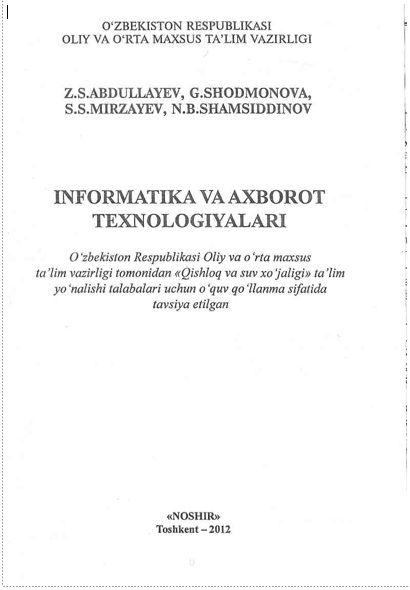 Informatika va axborot texnologiyalari