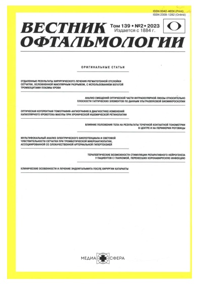 Вестник офтальмология №-2 том-139