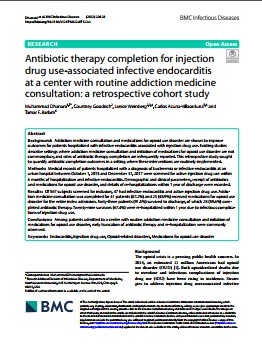 Antibiotic therapy completion for injection drug use-associated infective endocarditis at a center with routine addiction medicine consultation: a retrospective cohort study