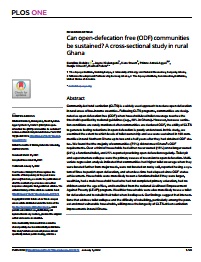 Can open-defecation free (ODF) communities be sustained? A cross-sectional study in rural Ghana