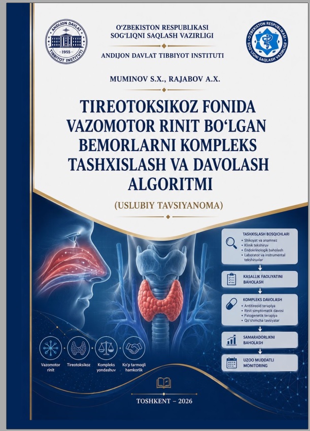 Tireotoksikoz fonida vazomotor rinit bo'lgan bemorlarni kompleks tashxislash va davolash algoritmi