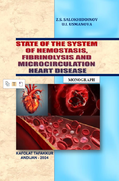 State of the system of hemostasis fibrinolysis and microcirculation heart disease