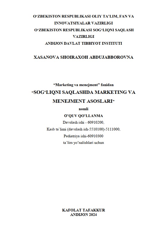 Sog'liqni saqlashda marketing va menejment asoslari