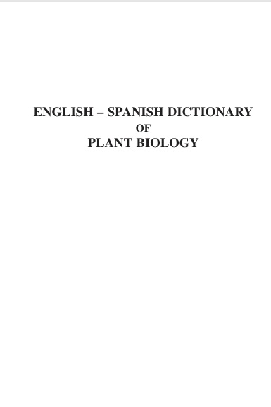 English-Spanish dictionary of plant biology