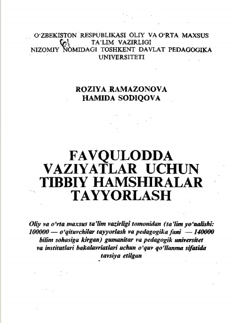 Favqulodda vaziyatlar uchun tibbiy hamshiralar tayyorlash