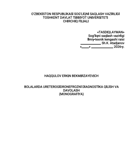 Bolalarda ureterogidronefrozni diagnostika qilish va davolash