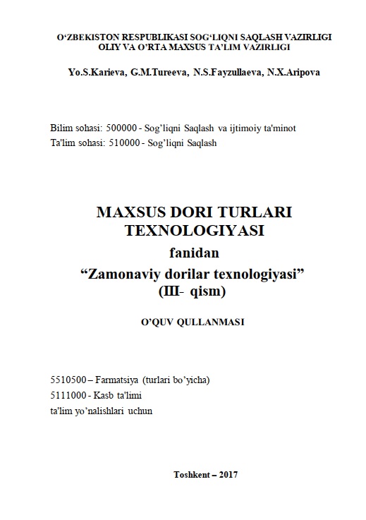 Maxsus dori turlari texnologiyasi