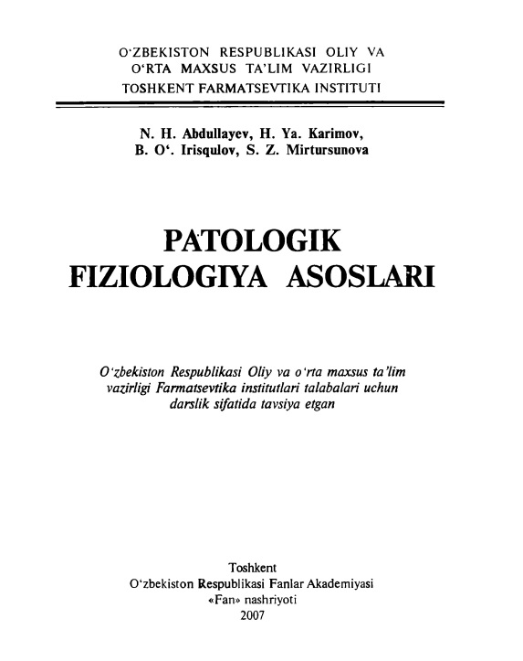 Patologik fiziologiya asoslari
