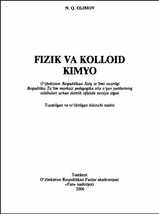 fizik va kolloid kimyo