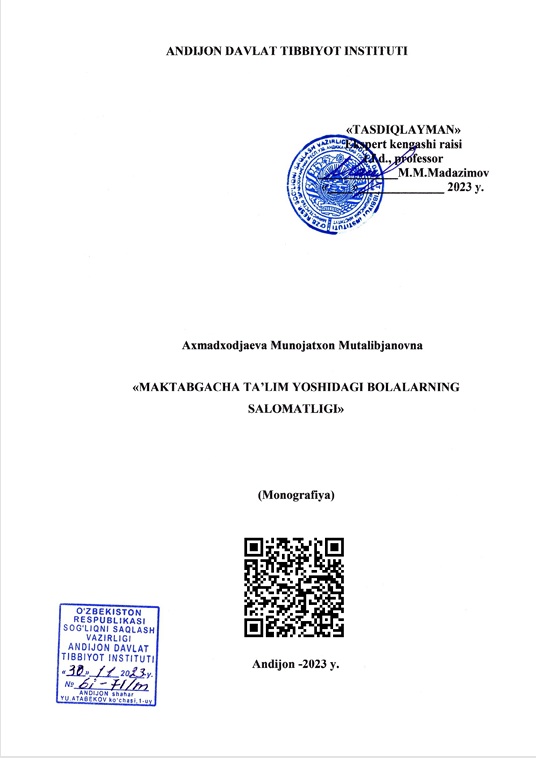 Maktabgacha ta'lim yoshidagi bolalarning salomatligi