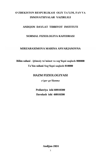 Hazm fiziologiyasi