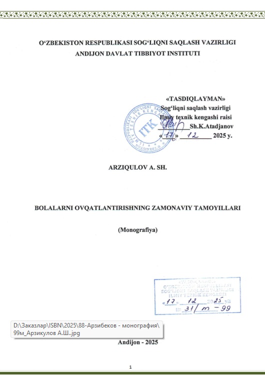 Bolalarni ovqatlantirishning zamonaviy tamoyillari