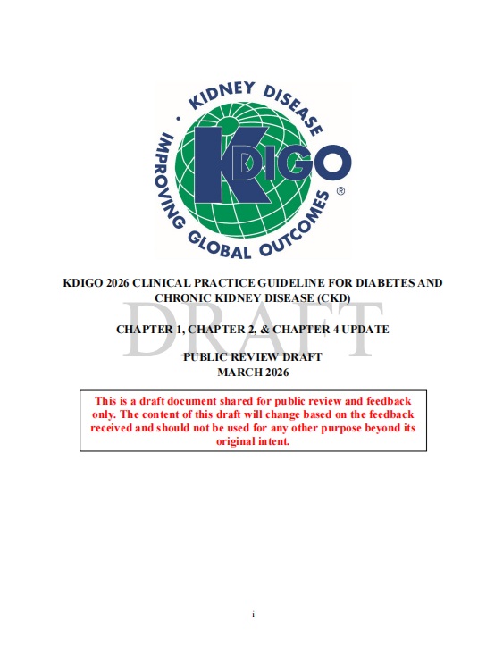 Kdigo 2026 clinical practice guideline for diabetes and chronic kidney disease