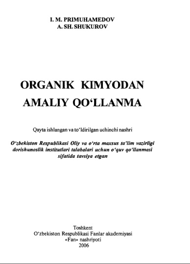 Organik kimyodan amaliy qo'llanma