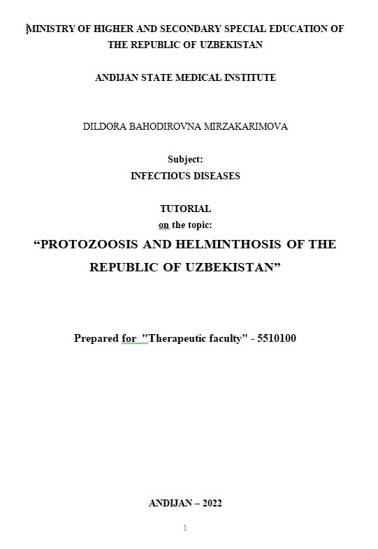 Protozoosis and helminthosis of the republic of Uzbekistan